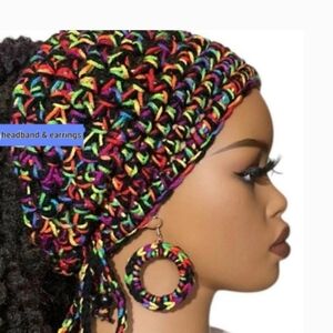 Rainbow Knit Headband Set